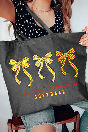 My Favorite Season Is Softball Canvas Jumbo Tote - Wholesale Accessory Market