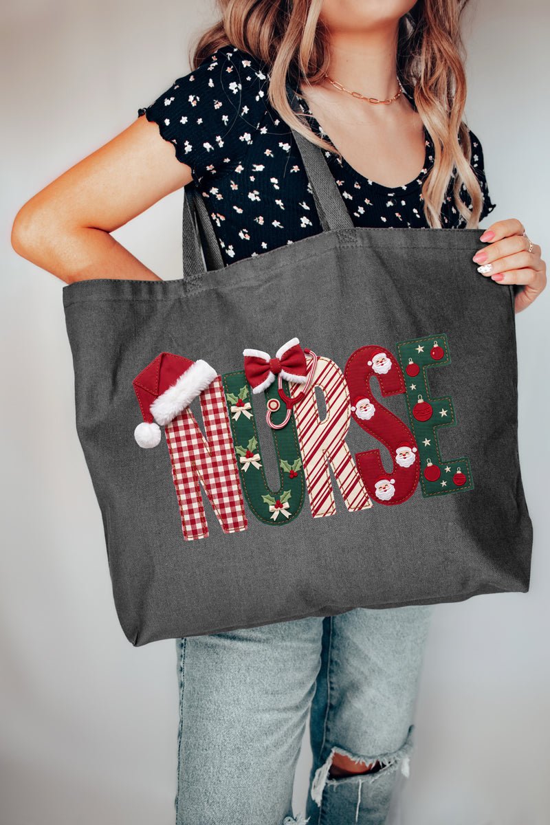 North Pole Nurse Canvas Jumbo Tote - Wholesale Accessory Market