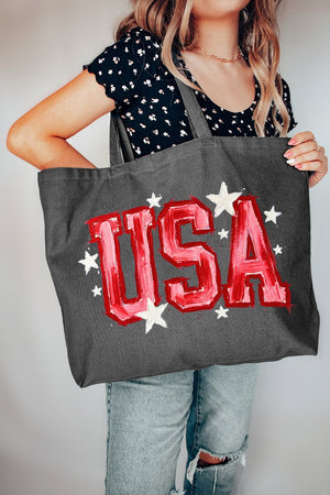 Painted Patriotism Canvas Jumbo Tote - Wholesale Accessory Market