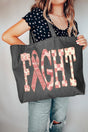 Pink Patterned Fight Canvas Jumbo Tote - Wholesale Accessory Market
