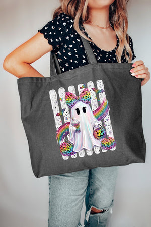 Rainbow Glam Ghost Canvas Jumbo Tote - Wholesale Accessory Market