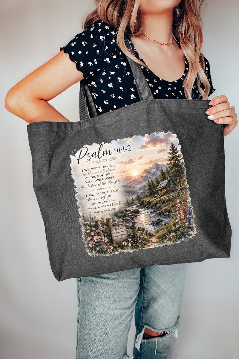 Scenic Psalm 91 Canvas Jumbo Tote - Wholesale Accessory Market