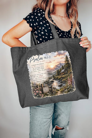 Scenic Psalm 91 Canvas Jumbo Tote - Wholesale Accessory Market
