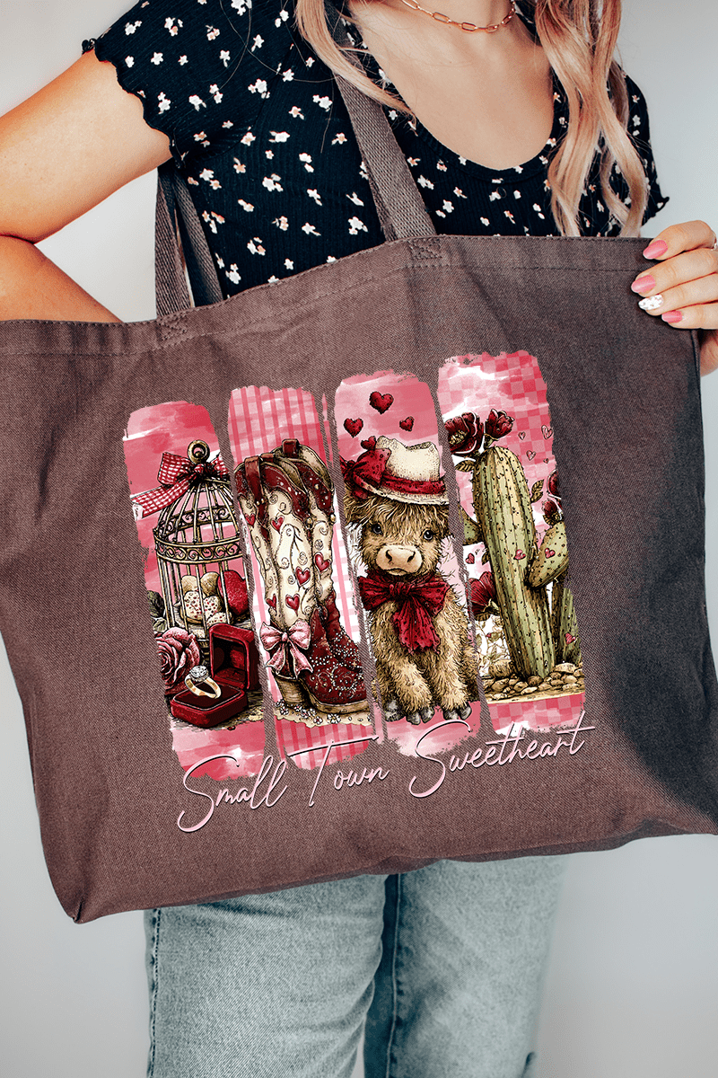 Small Town Sweetheart Canvas Jumbo Tote - Wholesale Accessory Market