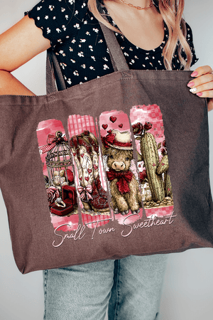 Small Town Sweetheart Canvas Jumbo Tote - Wholesale Accessory Market