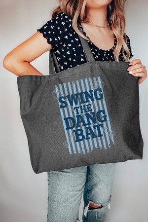 Swing The Dang Bat Canvas Jumbo Tote - Wholesale Accessory Market