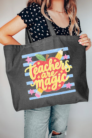 Teachers Are Magic Sketch Canvas Jumbo Tote - Wholesale Accessory Market