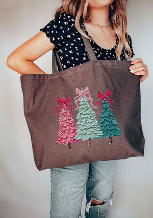 The Painted Trio Trees Canvas Jumbo Tote - Wholesale Accessory Market