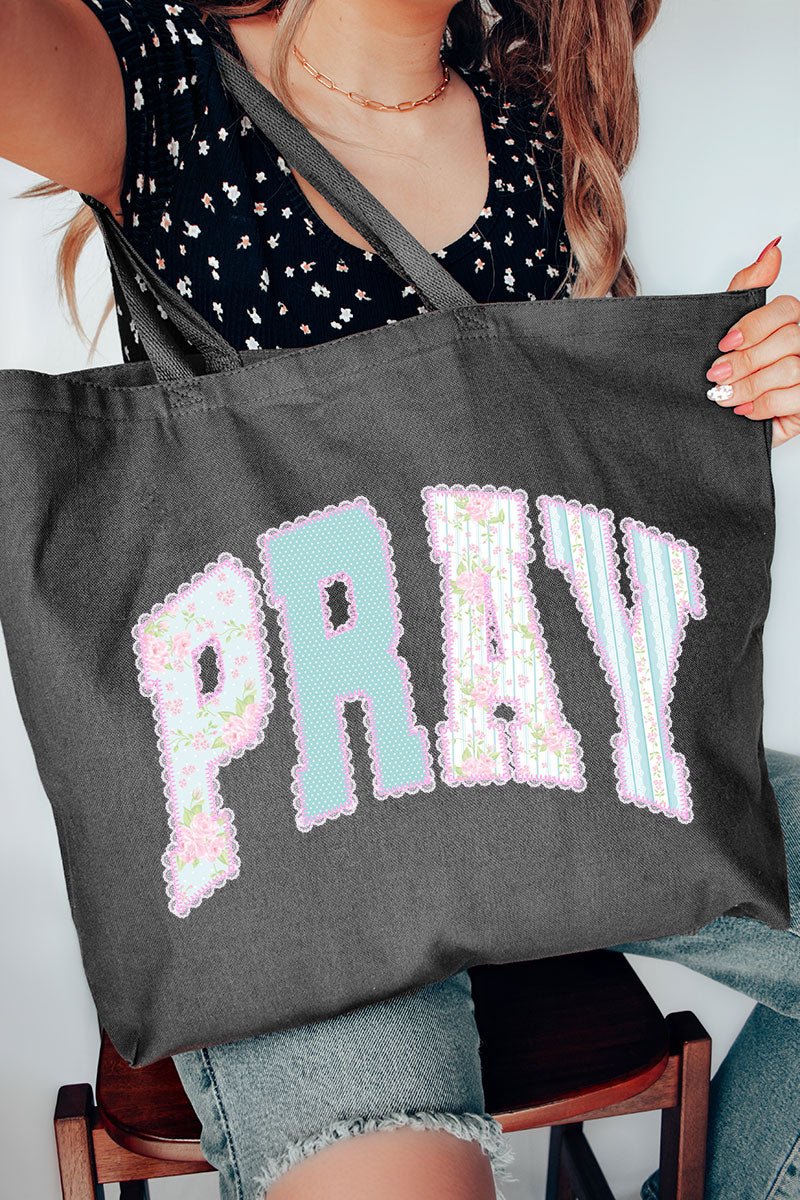 Timeless Pray Canvas Jumbo Tote - Wholesale Accessory Market