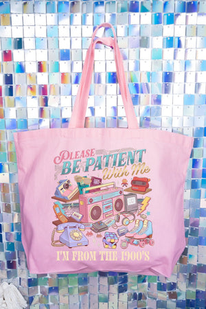 1900's Tech Throwback Canvas Jumbo Tote - Wholesale Accessory Market