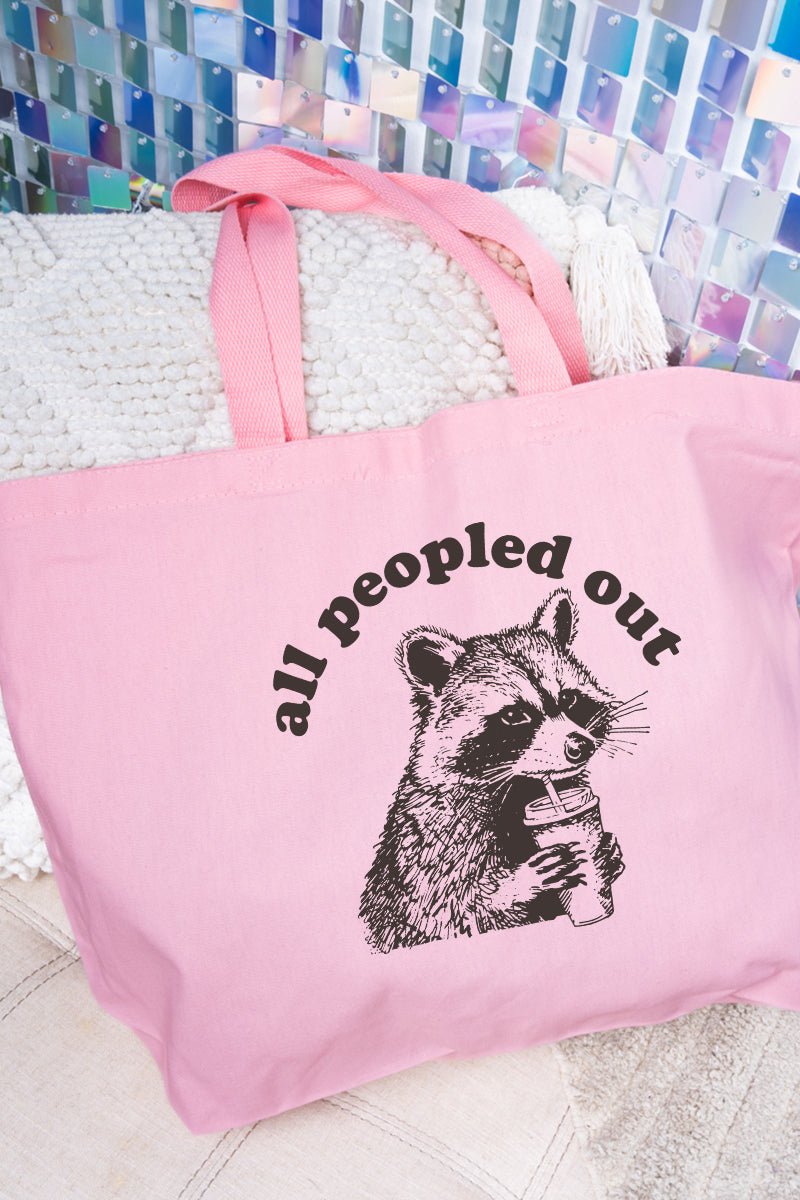 All Peopled Out Canvas Jumbo Tote - Wholesale Accessory Market