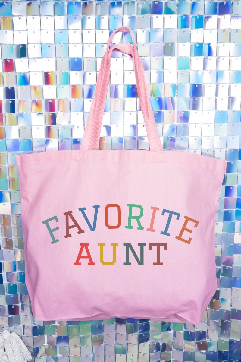 Always The Favorite Aunt Canvas Jumbo Tote - Wholesale Accessory Market