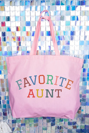 Always The Favorite Aunt Canvas Jumbo Tote - Wholesale Accessory Market