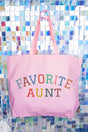 Always The Favorite Aunt Canvas Jumbo Tote - Wholesale Accessory Market