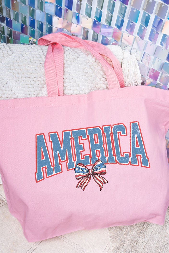 America Bow Canvas Jumbo Tote - Wholesale Accessory Market