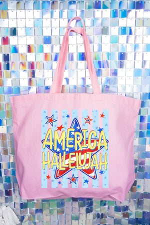 America Hallelujah Canvas Jumbo Tote - Wholesale Accessory Market