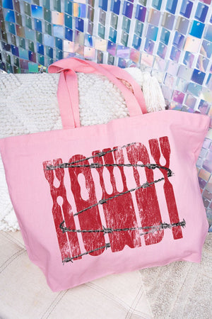 Barbed Wire Howdy Canvas Jumbo Tote - Wholesale Accessory Market