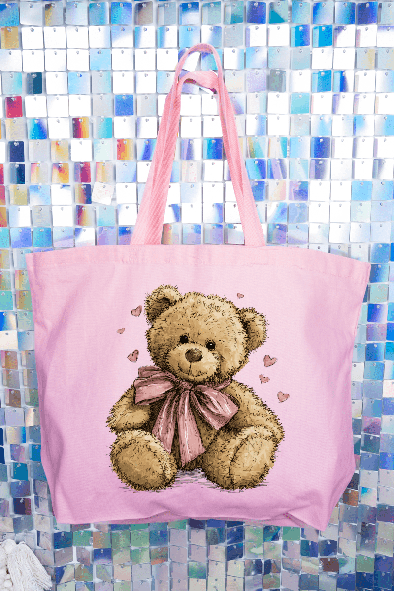 Be Mine Bear Canvas Jumbo Tote - Wholesale Accessory Market