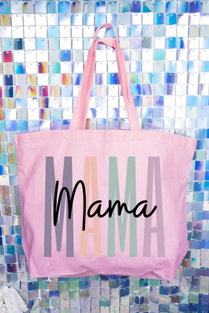 Block Script Mama Canvas Jumbo Tote - Wholesale Accessory Market