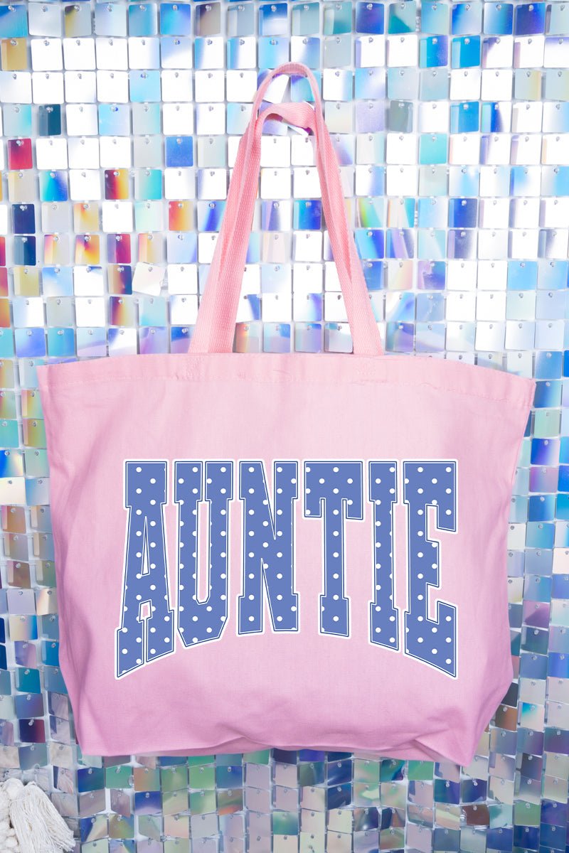 Blue Dot Auntie Canvas Jumbo Tote - Wholesale Accessory Market