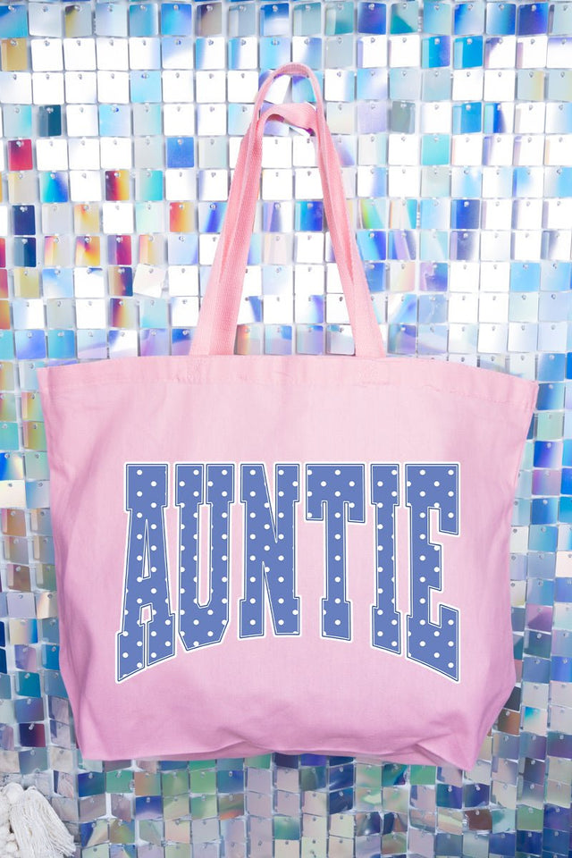 Blue Dot Auntie Canvas Jumbo Tote - Wholesale Accessory Market