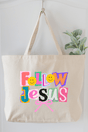 Bold Follow Jesus Canvas Jumbo Tote - Wholesale Accessory Market