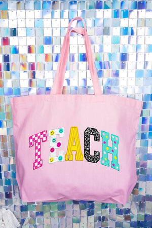 Brushstrokes & Bright Minds Canvas Jumbo Tote - Wholesale Accessory Market
