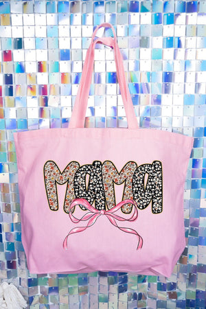 Bubble Mama Ribbon Canvas Jumbo Tote - Wholesale Accessory Market