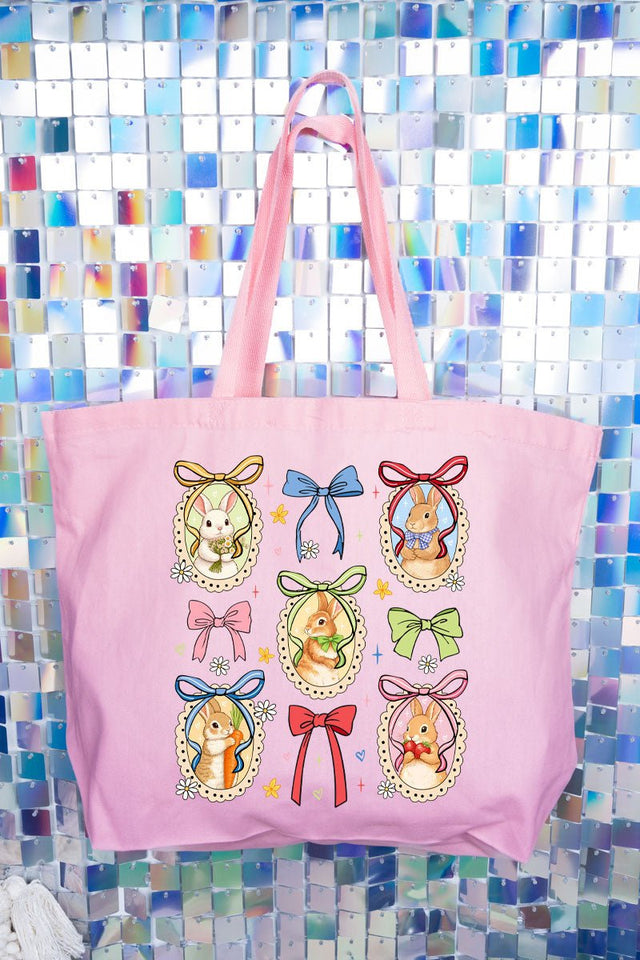 Bunny Meadow Canvas Jumbo Tote - Wholesale Accessory Market