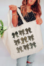 Camo Collage Coquette Bows Canvas Jumbo Tote - Wholesale Accessory Market