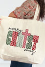 Checkered Merry CHRISTmas Canvas Jumbo Tote - Wholesale Accessory Market
