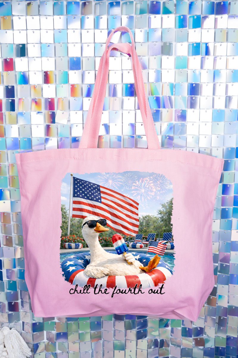 Chill The Fourth Out Canvas Jumbo Tote - Wholesale Accessory Market