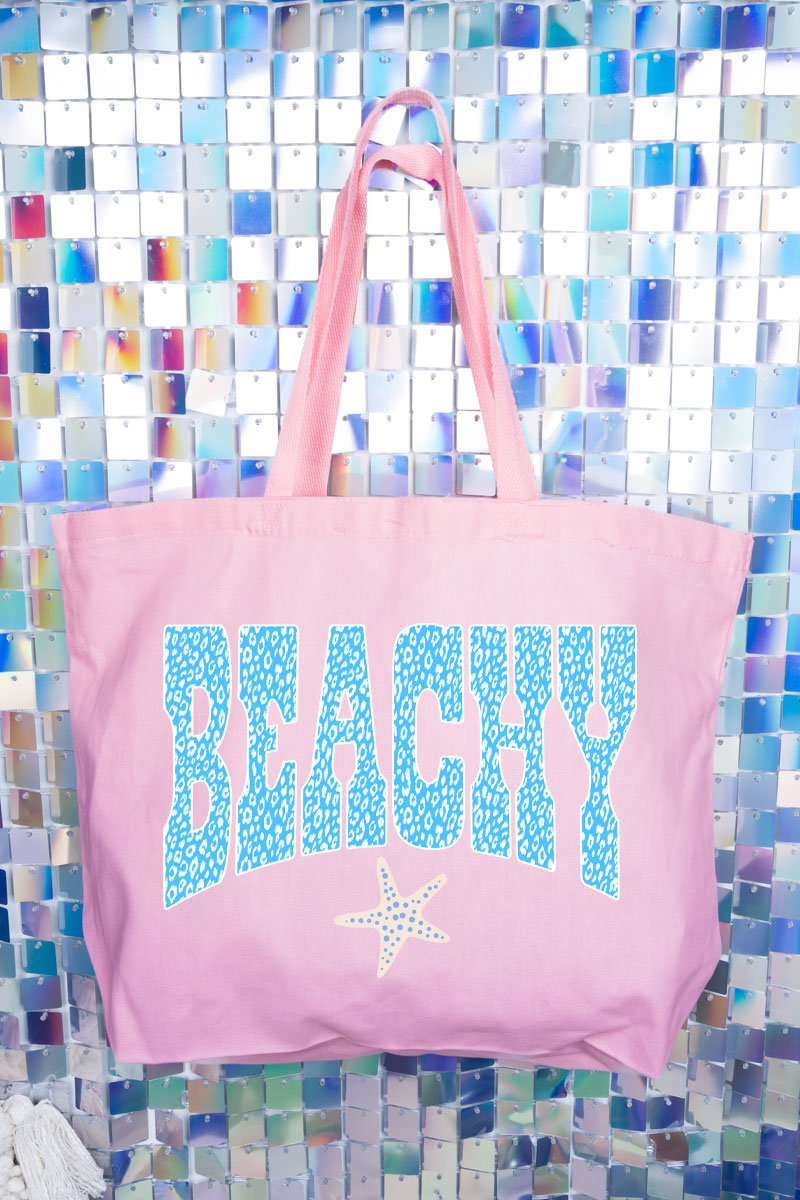 Coastal Beachy Leopard Canvas Jumbo Tote - Wholesale Accessory Market