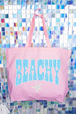 Coastal Beachy Leopard Canvas Jumbo Tote - Wholesale Accessory Market