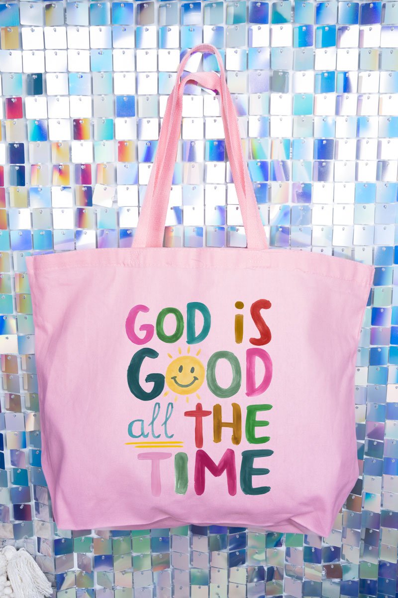 Colorful God Is Good Canvas Jumbo Tote - Wholesale Accessory Market