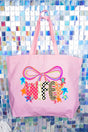 Colorful Preppy Wifey Canvas Jumbo Tote - Wholesale Accessory Market
