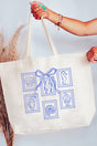 Coquette Coastal Stamps Canvas Jumbo Tote - Wholesale Accessory Market