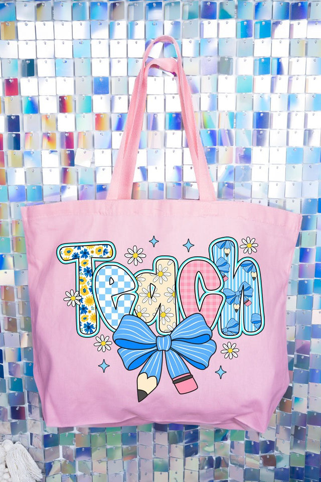 Daisy Days Teach Canvas Jumbo Tote - Wholesale Accessory Market