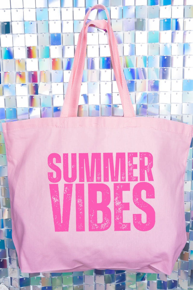 Distressed Summer Vibes Canvas Jumbo Tote - Wholesale Accessory Market