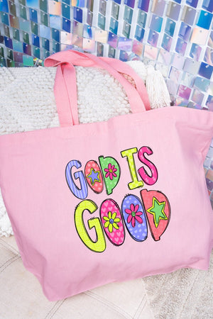 Doodle God Is Good Canvas Jumbo Tote - Wholesale Accessory Market