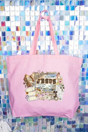 Do You Know Jesus Canvas Jumbo Tote - Wholesale Accessory Market