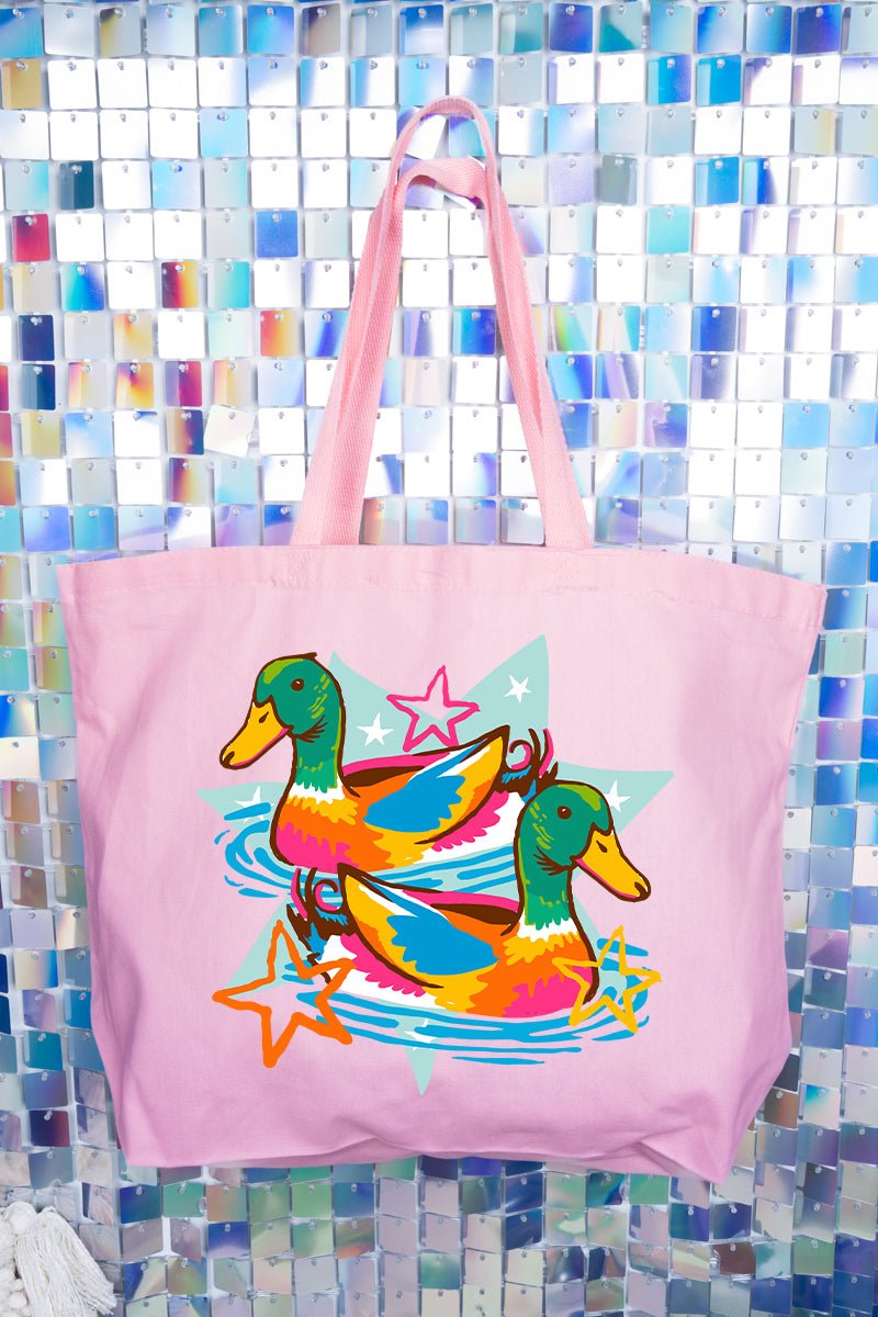 Duck, Duck, Dazzle Canvas Jumbo Tote - Wholesale Accessory Market