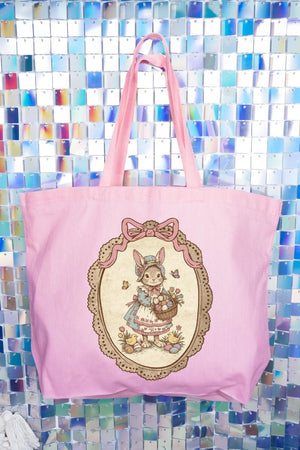Easter Belle Spring Bunny Canvas Jumbo Tote - Wholesale Accessory Market