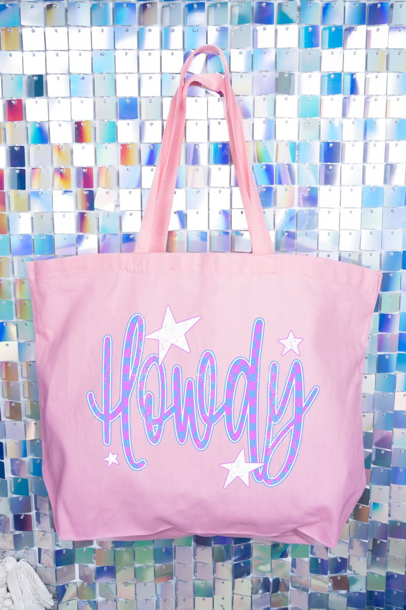 Electric Cowgirl Howdy Canvas Jumbo Tote - Wholesale Accessory Market