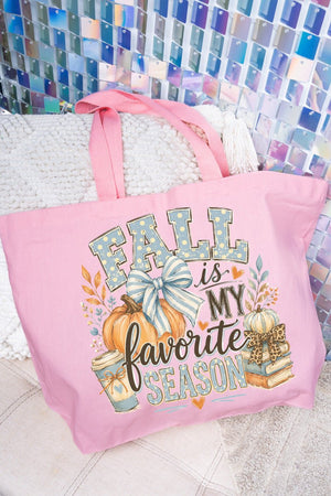 Fall Season Charm Canvas Jumbo Tote - Wholesale Accessory Market