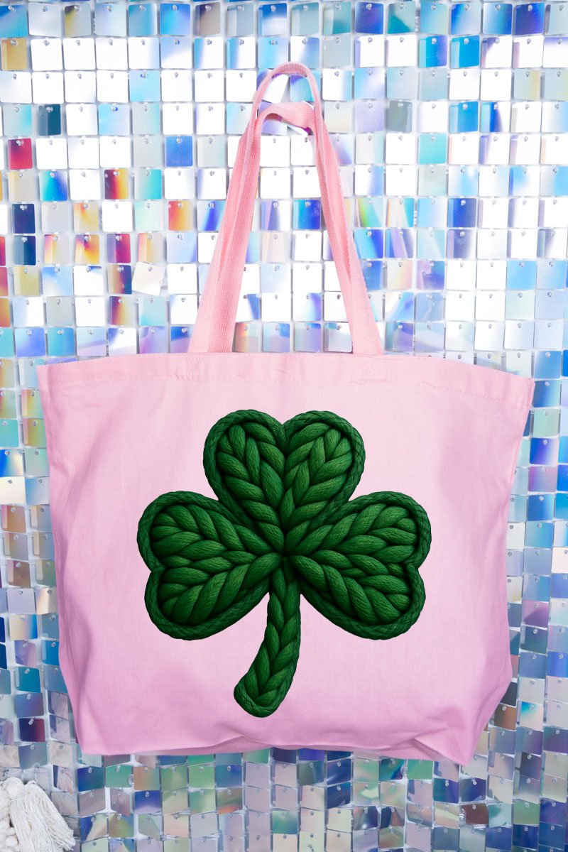 Faux Yarn Clover Canvas Jumbo Tote - Wholesale Accessory Market