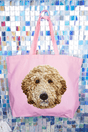 Faux Yarn Goldendoodle Canvas Jumbo Tote - Wholesale Accessory Market