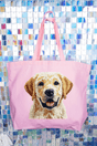 Faux Yarn Yellow Labrador Retriever Canvas Jumbo Tote - Wholesale Accessory Market