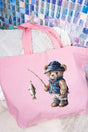 Fishing Beary Good Canvas Jumbo Tote - Wholesale Accessory Market