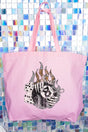 Flamin' 8 Ball Canvas Jumbo Tote - Wholesale Accessory Market